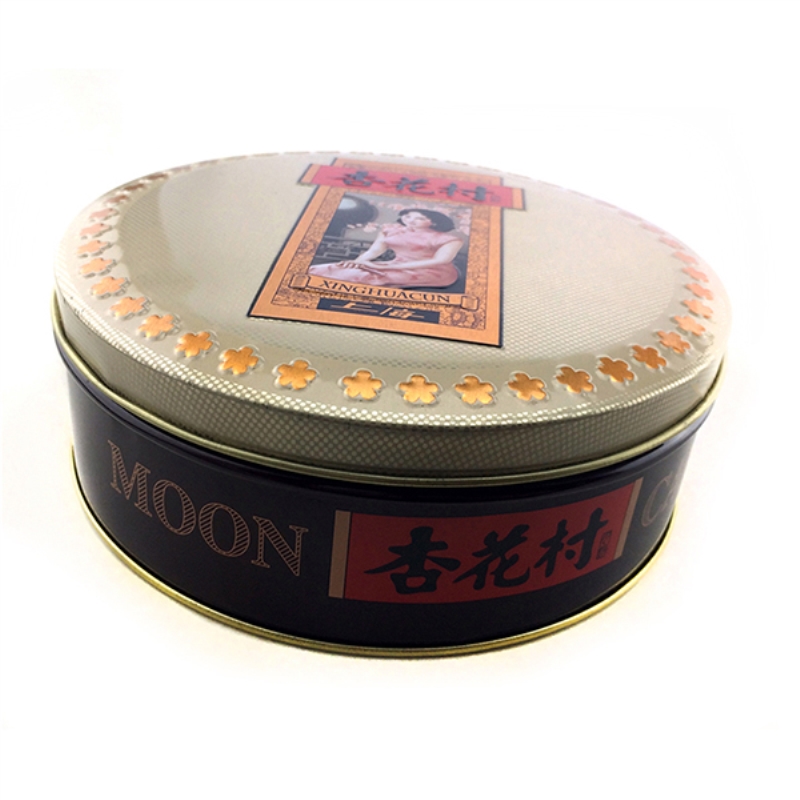 Tradiční horké prodejní kulaté plechové krabičky mooncake
