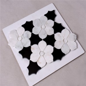 HSC62 Krásné černé a bílé dlaždice koupelna s květinovým mramorem mozaikové dlaždice a obklady