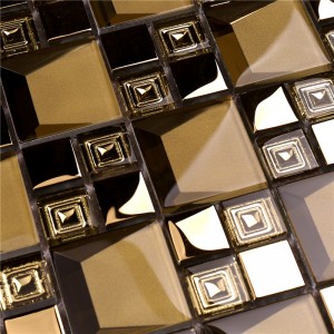 HDT04 Hot Seling zkosené galvanicky pokovené mozaikové dlaždice z červeného zlata