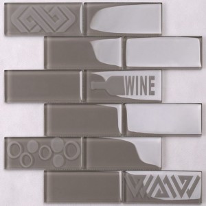 Jednoduchý styl bílé zkosené metro mozaikové dlaždice koupelna