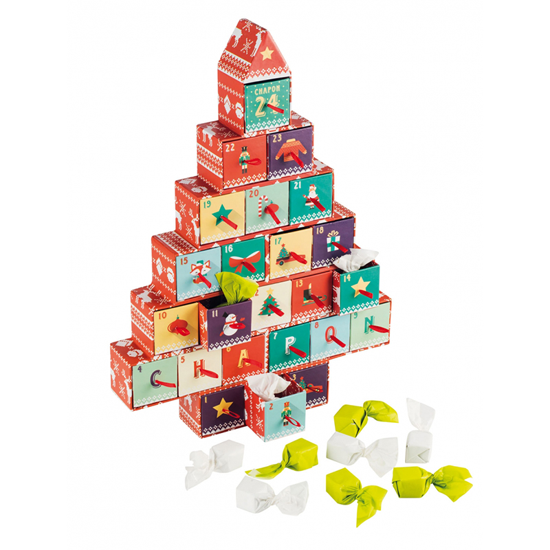 multi dárková krabička ve tvaru vánočního stromu