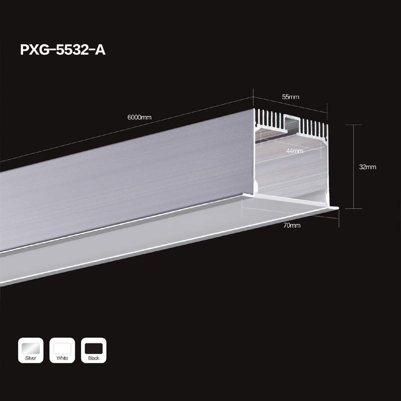 Hot prodej extrudovaný U kanál černý stříbrný eloxovaný LED pásek hliníkový rám