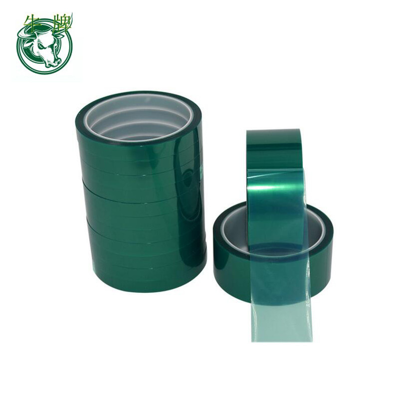 Vysokoteplotní samolepicí PET zelená páska se silikonovým lepidlem pro 180 stupňů tepelné ochrany a malování práškovou barvou