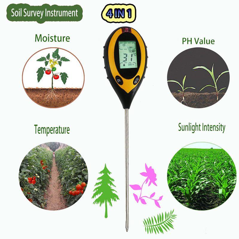Vnitřní venkovní zahradní nářadí Půda pH Tester vlhkosti Délka 198 mm dlouhá sonda