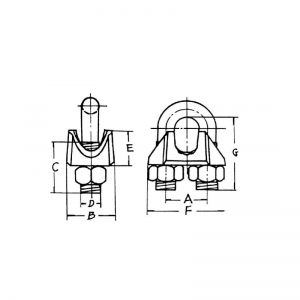 Pozinkovaný kovový drátěný klip z amerického typu