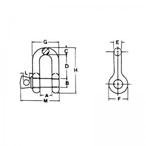 Americký typ řetězu se zápustnou hlavou s kovaným šroubem