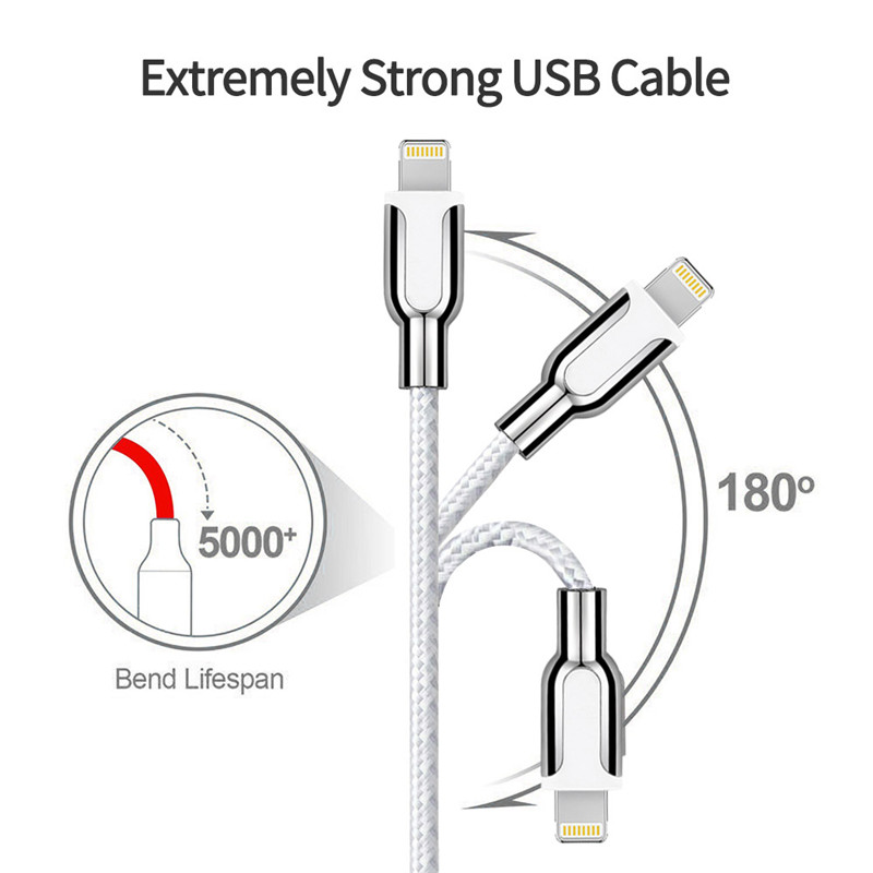 Kabel USB z nylon / bavlněné příze ze slitiny zinku KPS-8445CB