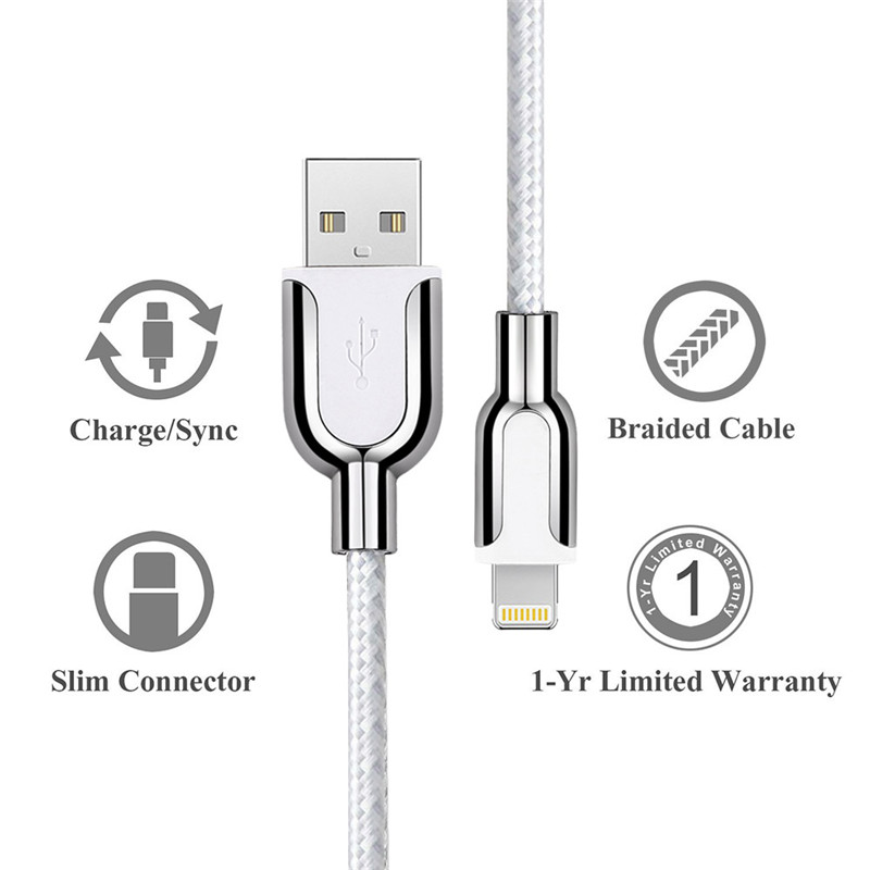 Kabel USB z nylon / bavlněné příze ze slitiny zinku KPS-8445CB