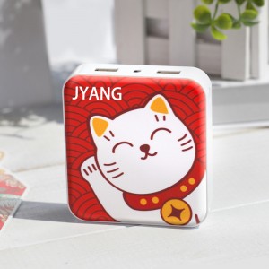 Lucky Cat mobilní napájení tenký kompaktní nabíjení poklad 10000mAh Mini kreslený roztomilý telefon nabíjení