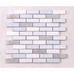 Moderní design šedé pruhované sklo smíšené mramorové a kamenné mozaiky dekorace stěny dlaždice stříkající zpět