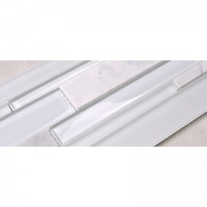 HSD131 Hot výprodej Nejnovější design bílé Carrara mramorové smíšené sklo mozaika kuchyně backsplash dlaždice metra