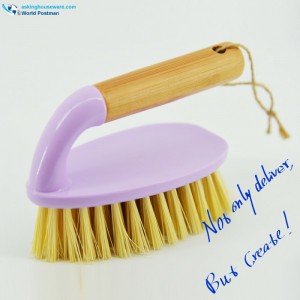 Akbrand Bambusové držadlo drhnutí čištění štětce boty štětce oblečení štětce