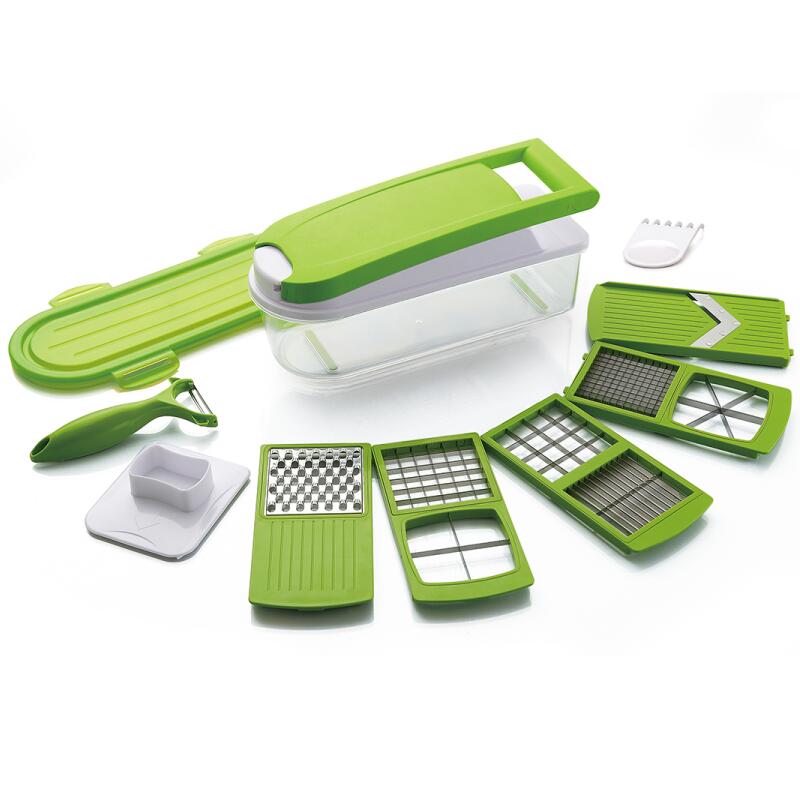 Krájecí nůž Mandoline Slicer Dicer s více čepelí, kráječ na kráječe zeleniny z nerezové oceli