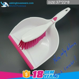 Akbrand Big Square Dustpan Brush Broom s designem tvaru srdce na rukojeti