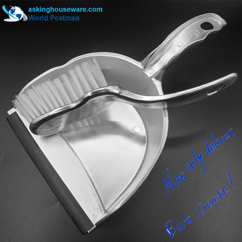 Akbrand Semicircle Dustpan Brush Broom with Silver Coated