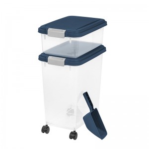 Velký objem pro psy pro domácí zvířata zůstává v nádobě s čerstvým sudem a víkem