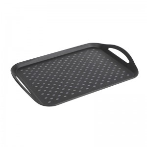 PP Plastic Rectangle fast food black tray porce