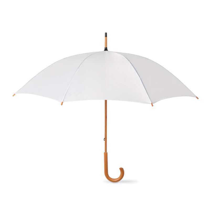 Vysoce kvalitní tyčový automatický deštník se zahnutou dřevěnou rukojetí