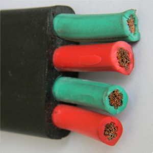 Plochý gumový ponorný napájecí kabel čerpadla pro jeřáby, výtahy / pod vodou