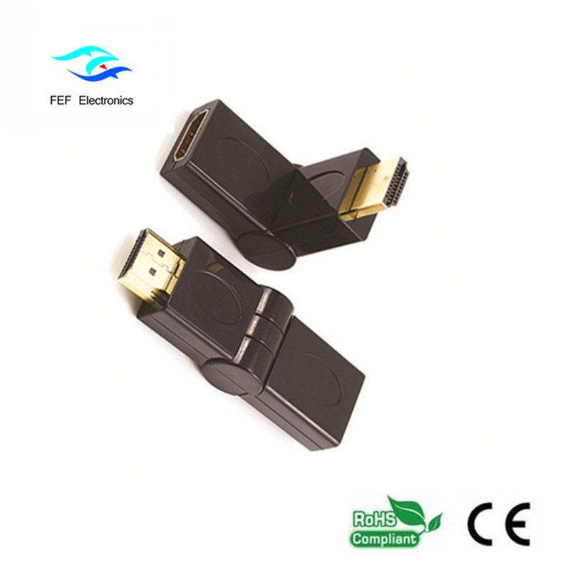 HDMI samec na HDMI samice adaptér houpačka typ pozlacený / poniklovaný Kód: FEF-HX-002