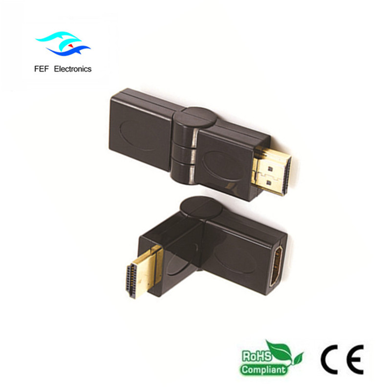 HDMI samec na HDMI samice adaptér houpačka typ pozlacený / poniklovaný Kód: FEF-HX-002