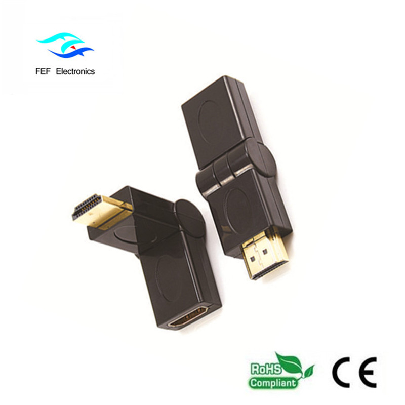 HDMI samec na HDMI samice adaptér houpačka typ pozlacený / poniklovaný Kód: FEF-HX-002