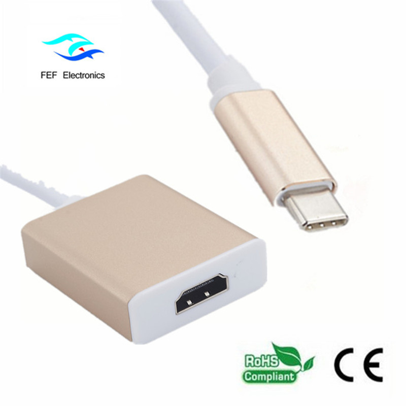 USB typ c do usb3.0 female + HDMI female + PD převodník kovové pouzdro FEF-USBIC-005A