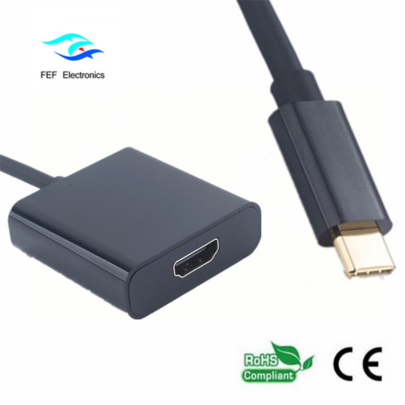 USB typ c do usb3.0 female + HDMI female + PD převodník kovové pouzdro FEF-USBIC-005A