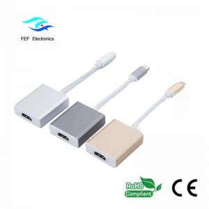 Kovové pouzdro s převodníkem USB typu c na HDMI Kód: FEF-USBIC-006