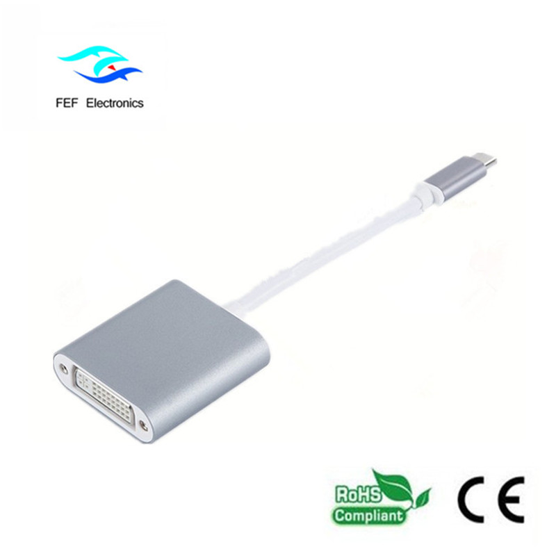 USB TYPE-C na DVI samice převodník ABS shell Kód: FEF-USBIC-003