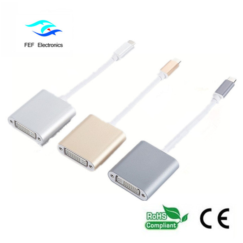 USB TYPE-C na DVI samice převodník ABS shell Kód: FEF-USBIC-003