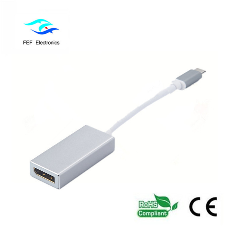 USB TYPE-C na samice převodníku Displayport Kovové pouzdro Kód: FEF-USBIC-004