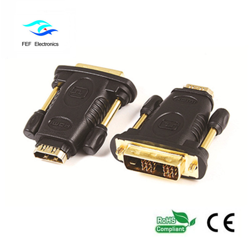 DVI (24 + 1) samec do HDMI samice adaptér zlato / nikl Kód: FEF-HD-005