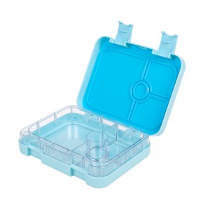 Leakproof Bento Lunch Box Container pro děti a dospělé, modrá barva, 4 kompartmety