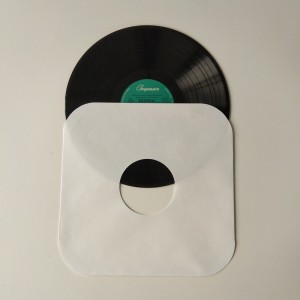 12 White Paper LP Record Sleeve 33 RPM kulaté rohy s otvorem