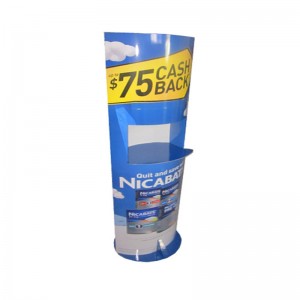 Snadno sestavený papírenský karton Bod prodeje Podlahový stojan stojan s podnosy