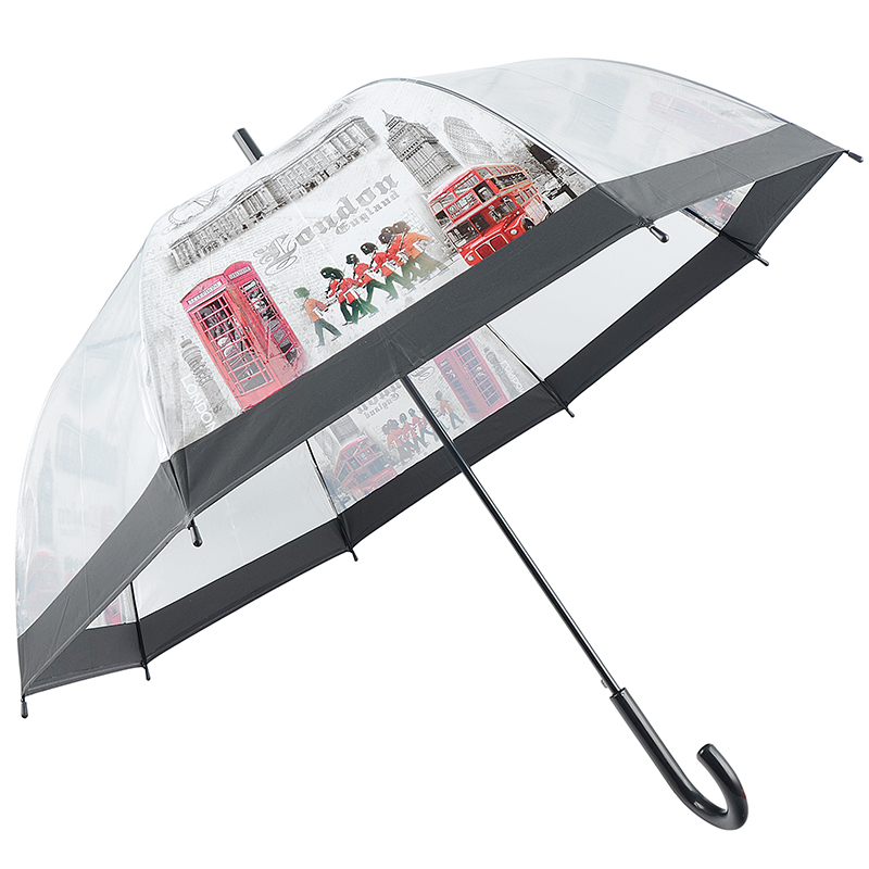 POE déšť transparentní vlastní tisk rovný deštník