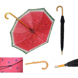 Dřevěná šachta a dřevěná rukojeť dvojitá tkanina na zakázku rovný deštník