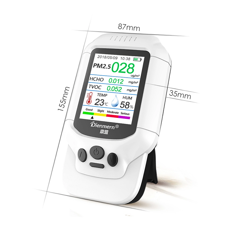 Monitor kvality vzduchu Přesný testovací detektor formaldehydu (HCHO) s testovacími daty TVOC / AQI / TEMP / HUM Kvalita vzduchu PM2,5 / PM10