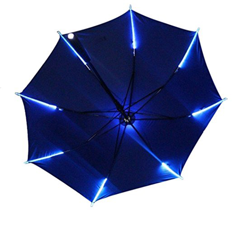 Rovná deštníková LED žebra a LED dřík s plastovou rukojetí Svítilna pochodeň
