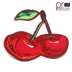 třešňová výšivka flitrová náplast