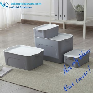 Plastová multifunkční krabička s víkem, čiré úložné kontejnery 5 v 1