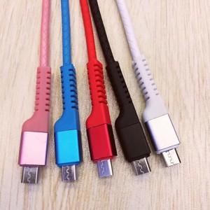 Rychlé nabíjení Kruhový kabel TPE USB pro micro USB, typ C, nabíjení blesku iPhone a synchronizace