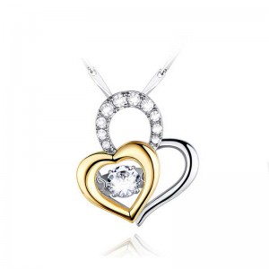 Přívěsek 925 Silver Heart Link Moving Fashion