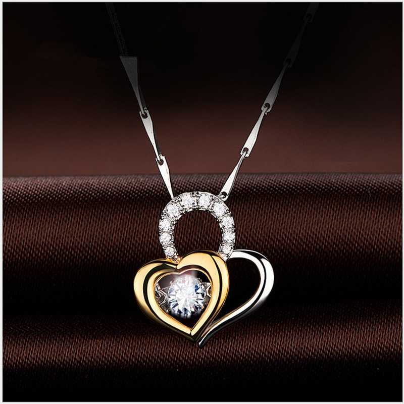 Přívěsek 925 Silver Heart Link Moving Fashion