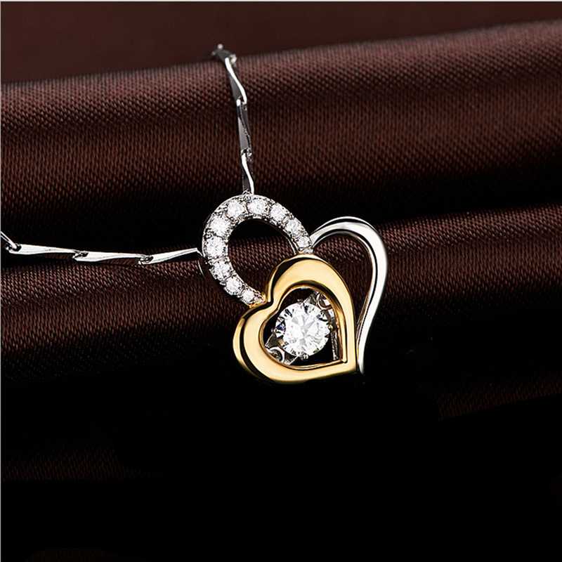 Přívěsek 925 Silver Heart Link Moving Fashion