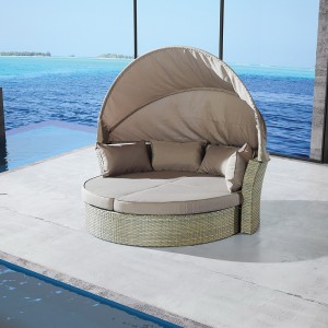 Round Sun Angel Face Přenosná pláž skládací venkovní lehátko