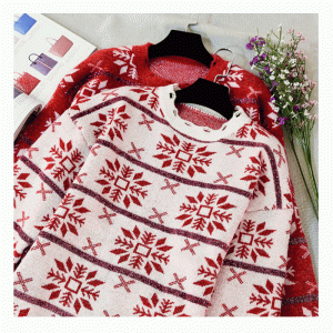 Nový příjezd nový volný list žakárové topy pletené svetr svetr pro dámy