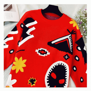 Evropský americký velikost žakárový svetr design tlusté teplé pletené pletené pletené zboží