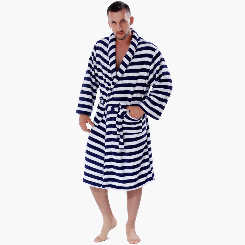 Dospělé pruhované roucho muži ženy pyžama